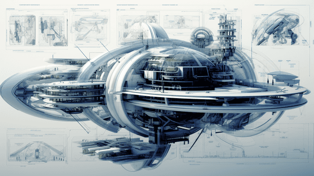 Futuristic blueprint